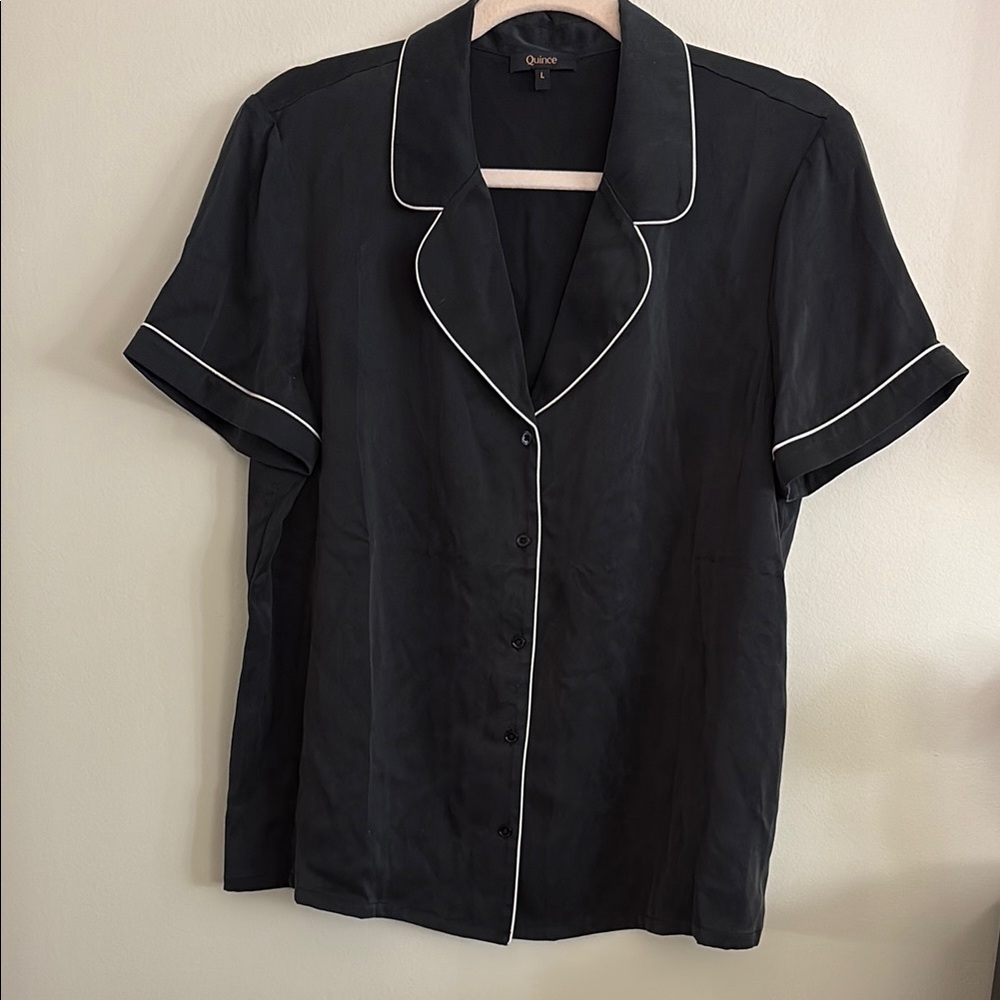 Quince Washable Silk Short Sleeve Pajama Top